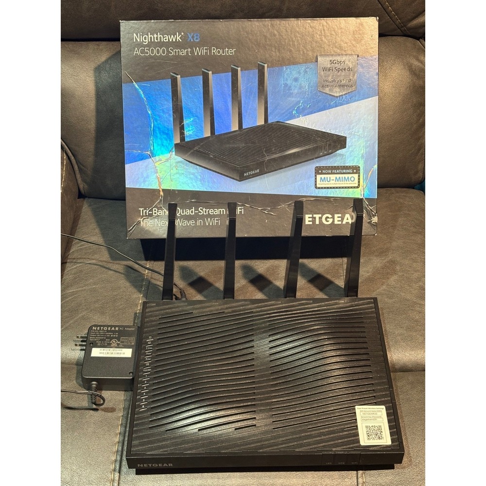 Netgear Nighthawk X8 AC5000 Smart WiFi Router R8300 Tri-Band Quad-Stream MU-MIMO